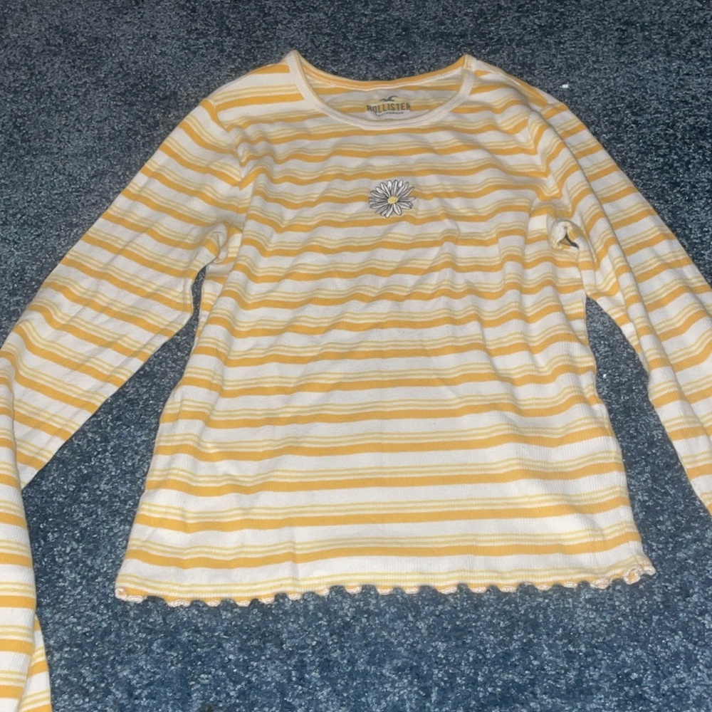 Hollister Striped Yellow Shirt